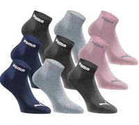 PUMA Quartersocken 18 Paar Pack Statement Edition - Damen und Herren - White Blue Light - Gr. 35-38