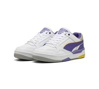 PUMA Unisex Rebound Retro Sneaker, White-Team Violet-Yellow Sizzle, 38.5 EU