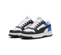 Sneaker PUMA "REBOUND SLAM LO JR", Mädchen, Gr. 37, schwarz-weiß (puma weiß, puma schwarz, puma team royal), Synthetik, Schuhe Sneaker (98445566-37) puma weiß, puma schwarz, puma team royal