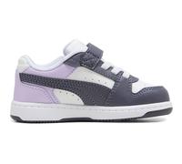 Sneaker PUMA "REBOUND SLAM LO AC INF", Mädchen, Gr. 23, lila (puma weiß, inky depths, light lavender), Synthetik, Schuhe Sneaker (53785056-23) puma weiß, inky depths, light lavender
