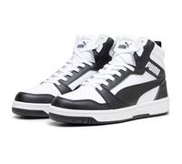 PUMA Rebound V6 High-Top Sneaker nachhaltige Damen und Herren Turnschuhe mit Softfoam+ Basketball 392326 01 Weiß 44 1/2
