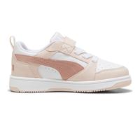 PUMA Rebound V6 Lo AC+ Sneaker mit Klettverschluss Kinder 17 - PUMA white/island pink/deeva peach 31