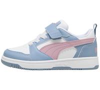 PUMA Rebound V6 LO AC+ PS Sneaker, White-Poised PINK-COOL Blue, 22 EU