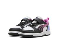 PUMA Rebound V6 LO Jelly Heaven AC+ PS Sneaker, White Black-Intense Lavender, 10.5 UK Child, Puma White PUMA Schwarz Intense Lavender, 10.5 UK Child