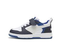 PUMA Rebound V6 Lo Sneakers Kinder, Schuhe, Weiß/Feather Grau/Schwarz, 34 White