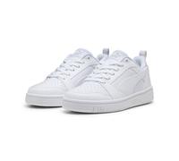PUMA Kinder Turnschuhe Rebound V6 Lo Jr Unisex Weiß/Cool Light Gray Größe 39