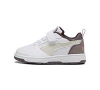 Puma Rebound V6 Lo Mid-90s Sneakers Kinder Schuhe | White/Vapor Gray/Plum Jam | Größe: 32 White
