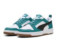 Sneaker PUMA "Rebound V6 Low Sneakers Erwachsene", Damen, Gr. 42, emerald ice schwarz, weiß grün, Obermaterial: Textil, Synthetik; Futter: Textil; Innensohle: Textil; Laufsohle: Gummi, Schuhe Sneaker 