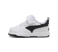 Sneaker PUMA "Rebound V6 Low Sneakers Kinder", Kinder, Gr. 22, schwarz-weiß (weiß schwarz transparent), Obermaterial: Synthetik; Futter: Textil; Innensohle: Textil; Laufsohle: Gummi, Schuhe (90556953-