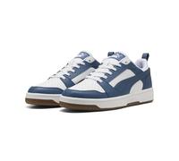 PUMA Rebound V6 Low Unisex Sneaker, Puma White Dark Indigo Gum, 37.5 EU