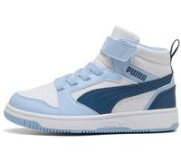 PUMA Rebound V6 MID AC+ PS Sneaker, White-Dark Indigo-Haute Tropic, 23 EU
