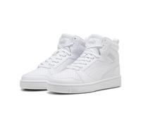 Puma Rebound V6 Mid-Top Sneaker Kinder 17 - club navy/puma white/silver mist 38.5 für Kinder, weiß, Größe 39 EU / 6 Kids UK
