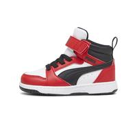 Puma Rebound V6 Mid Sneakers Baby Schuhe | Mit Plain | White/Black/Red | Größe: 22 White