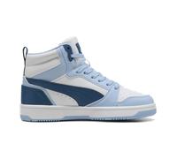 Puma Rebound V6 Mid-Top Sneaker Kinder 17 - club navy/puma white/silver mist 38.5 für Kinder, weiß, Größe 37 EU / 4 Kids UK