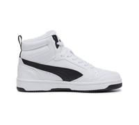 Puma Rebound V6 Mid-Top Sneaker Kinder 17 - club navy/puma white/silver mist 38.5 für Kinder, weiß, Größe 36 EU / 3,5 UK