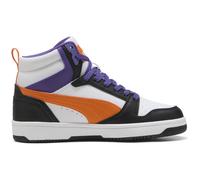 Puma Unisex Kinder Rebound V6 Mid JrSneaker, Puma Weiß Orange Glo Puma Schwarz, 6 UK