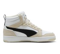 Sneaker PUMA "REBOUND V6 SD", Damen, Gr. 39, weiß (alpine snow, puma schwarz, puma weiß), Leder, mehrfarbig, Schuhe (39252128-39) alpine snow, puma schwarz, puma weiß