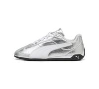 Sneaker PUMA "Replicatch Metallic Whisper Sneakers Damen", Damen, Gr. 38,5, silber (silber weiß metallic), Obermaterial: Textil, Synthetik. Futter: Textil. Innensohle: Textil. Laufsohle: Gummi, Schuhe