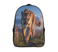 Puma Rucksack,Grassland Blumen Blue Sky Schulrucksack Teenager Für Die Schule,gepolsterte Schultern Kinderrucksack Mit Mesh-Seitentaschen 16 inch