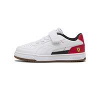 Sneaker PUMA "Scuderia Ferrari Caven III Sneakers Kinder", Kinder, Gr. 33, weiß (weiß rosso corsa rot), Obermaterial: Textil, Synthetik. Futter: Textil. Innensohle: Textil, Keine Angabe. Laufsohle: Gu