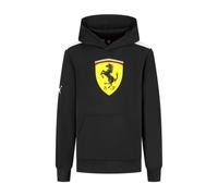 PUMA Scuderia Ferrari F1 Kinder Hoodie mit großem Scudetto-Schilddruck auf der Brust - Schwarz - Größe: 164