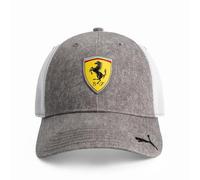 PUMA Scuderia Ferrari F1 Trucker-Kappe mit Logo - Einheitsgröße | Ausgebleichter Stoff, Mesh Einsätze auf der Rückseite, 6 Panel Logo Cap im Trucker Stil