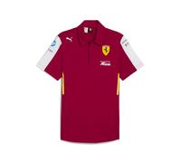 Poloshirt PUMA "Scuderia Ferrari LMH Replica Polo Herren", Herren, Gr. L, schwarz cherry rot, 100% Baumwolle, clean, regular fit, Kurzarm, Shirts (21047348-L) schwarz cherry rot