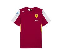 T-Shirt PUMA "Scuderia Ferrari LMH Replica T-Shirt Herren", Herren, Gr. XL, schwarz cherry rot, 100% Baumwolle, clean, regular fit, Rundhals, Kurzarm, Shirts (97534837-XL) schwarz cherry rot