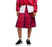PUMA T7 Pleated Tartan-Midirock Damen, Kleidung, Rot, XS