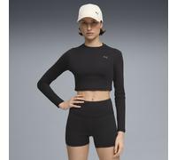 PUMA SHAPE Cropped Langarm-Top Damen, Kleidung, Schwarz, M Black
