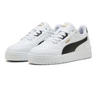 Sneaker PUMA "SHUFFLE DOWNTOWN LO JR", Jungen, Gr. 35,5, puma weiß, puma schwarz, puma gold, Synthetik, Schuhe Sneaker, mit Schnürverschluss, mit Gummilaufsohle, innen aus Textil (22983743-35,5) puma
