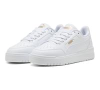 Sneaker PUMA "SHUFFLE DOWNTOWN LO JR", Jungen, Gr. 39, weiß (puma weiß, puma weiß, puma gold), Synthetik, Schuhe Sneaker, für sportliche und lässige Looks, mit Schnürverschluss (88355257-39) puma weiß
