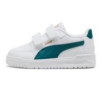 PUMA Shuffle Downtown Lo Sneaker mit Klettverschluss Kinder 05 - PUMA white/emerald ice/PUMA gold 32