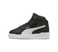 Sneaker PUMA "Shuffle Downtown Mid Sneakers Jugendliche", Jungen, Gr. 37,5, schwarz-weiß (schwarz, weiß gold), Obermaterial: Synthetik, Textil. Futter: Textil. Innensohle: Textil. Laufsohle: Gummi, Sc
