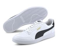 PUMA Unisex Puma Shuffle Sneaker, Puma White-Puma Black-Puma Team Gold, 40.5 EU