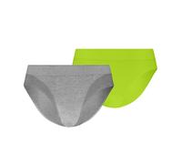 Slip PUMA "PUMA WOMEN 3D KNIT SPORT BRIEFS", Damen, Gr. XL, grau melange, lime, Microfaser, Obermaterial: 59% Polyamid, 29% Polyester, 12% Elasthan, körpernah, Unterhosen Slip, nahtlose Ränder für ein