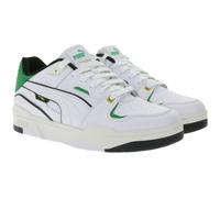 PUMA SLIPSTREAM Echtleder-Schuhe im Retro-Vibe Freizeit-Sneaker mit farbigen Akzenten Schnür-Schuhe 39326601 Weiß/Grün 41