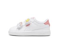 PUMA Jungen Mädchen Smash 3.0 Badges V Inf Sneaker, White-Passionfruit, 27 EU