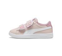 Sneaker PUMA "PUMA Smash 3.0 Badges Sneakers Mädchen", Mädchen, Gr. 34, weiß (mauve mist weiß pink), Obermaterial: Synthetik, Textil; Futter: Textil; Innensohle: Textil; Laufsohle: Gummi, Schuhe (8723