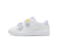 Sneaker PUMA "PUMA Smash 3.0 Badges Sneakers Mädchen", Mädchen, Gr. 32, weiß light lavender lila, Obermaterial: Textil, Synthetik. Futter: Textil. Innensohle: Textil. Laufsohle: Gummi, Schuhe Sneaker