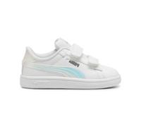 PUMA Unisex Kids Smash 3.0 Holo 2.0 V INF Sneaker, PUMA White-Mauve Mist-PUMA Silver, 23 EU