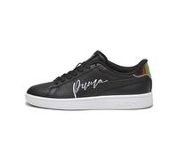 PUMA Smash 3.0 L Crystal Wings Jr Sneaker für Mädchen, Puma Schwarz PUMA Weiß Teamaqua, 4 UK