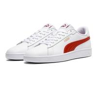 Sneaker PUMA "Smash 3.0 Sneakers Erwachsene", Damen, Gr. 42.5, weiß bordeaux rot, Obermaterial: Synthetik, Textil, Kuhleder, Leder. Futter: Textil. Innensohle: Textil. Laufsohle: Gummi, Schuhe Sneaker