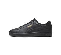 Sneaker PUMA "Smash 3.0 Sneakers Erwachsene", Damen, Gr. 35,5, schwarz (schwarz gold), Obermaterial: Synthetik, Textil, Kuhleder, Leder. Futter: Textil. Innensohle: Textil. Laufsohle: Gummi, Schuhe Sn