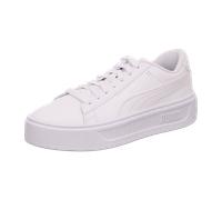 PUMA Damen Smash Platform V3 Sneaker, Puma White Puma Silver, 40 EU