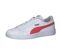 PUMA Smash v2 L Jr Sneakers, White HIGH Risk RED, 38 EU