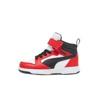 PUMA Kinder Sneaker Rebound V6 Mid AC+ Weiß/Schwarz/Rot Größe 24