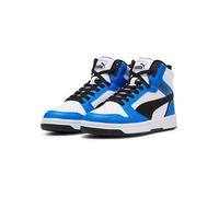 Puma Kinder Sneaker Rebound V6 Mid Jr Weiß/Schwarz/Racing Blau Gr. 39