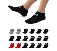PUMA Sneakersocken 18 Paar Pack Statement Edition - Damen und Herren - Black-Blue-Red-Grey - Gr. 47-49