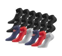 PUMA Sneakersocken 18 Paar Pack Statement Edition - Damen und Herren - Black-Blue-Red-Grey Season - Gr. 47-49